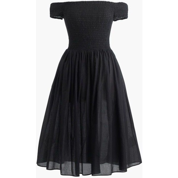 NWT Black Smocked Off the Shoulder Dress Size S